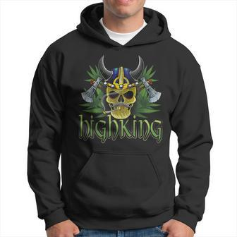 High King Skull Cannabis Smoker Marijuana Smoking Viking Hoodie - Monsterry DE