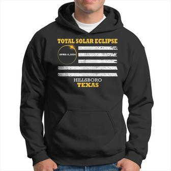Hillsboro Texas Solar Eclipse 2024 Us Flag Hoodie | Mazezy
