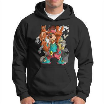 Hip Hop Teddy Bear With Squirrel Adult Hoodie - Monsterry AU