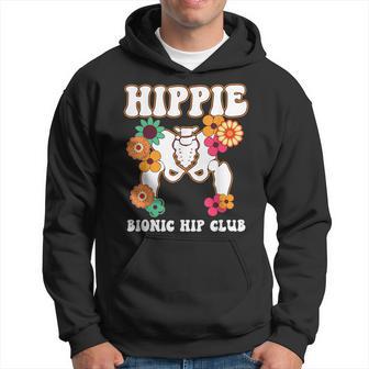 Hippie Bionic Hip Club Flowers Hip Replacement Surgery Hoodie - Monsterry CA