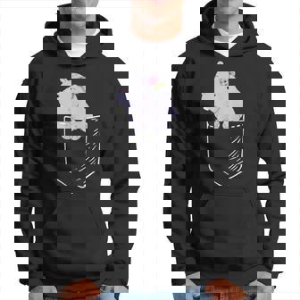 Hippopotamus in Tasche Schwarzes Hoodie, Lustiges Tiermotiv Tee - Seseable
