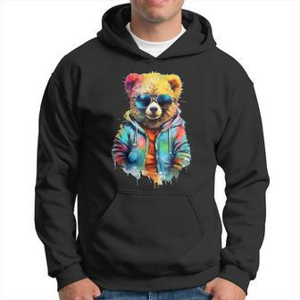 Hipster & Cool Teddy Bear Hoodie - Thegiftio UK