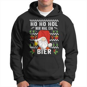 Ho Ho Hol Mir Mal Ein Bier Christmas Slogan Hoodie - Seseable