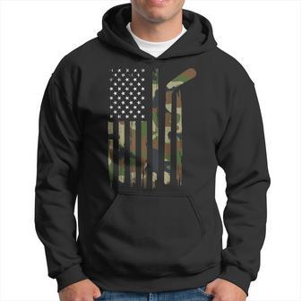 Hockey American Flag Camo Us Patriotic Hockey Player Hoodie - Monsterry UK