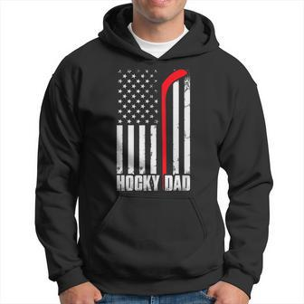 Hockey Dad Usa American Flag Fathers Day 4Th Of July Hoodie - Thegiftio UK