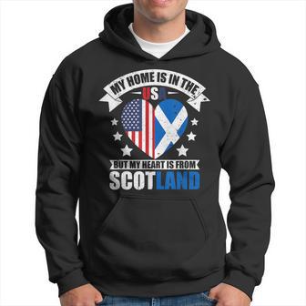 My Home Is In The Usa My Heart Is From Scotland Roots Hoodie - Thegiftio UK