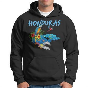 Honduras Map Nature Parrot Scuba Diving Souvenir Pride Hoodie - Seseable