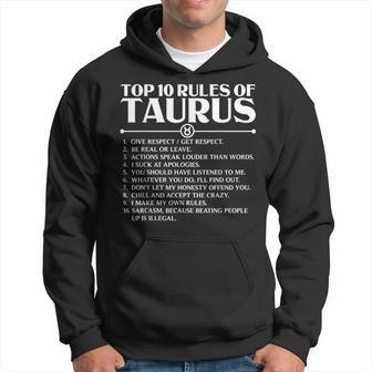 Horoscope Symbols Astrology Sign Top 10 Rules Of Taurus Hoodie - Thegiftio UK