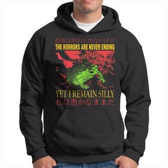 Horrors Are Never Ending Yet I Remain Silly Japanese Frog Hoodie - Thegiftio UK