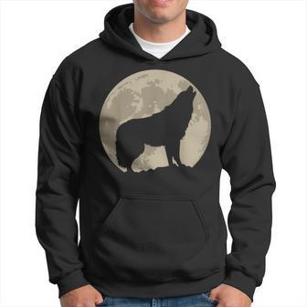 Howling Wolf Shadow Moon Graphic Hoodie - Thegiftio UK
