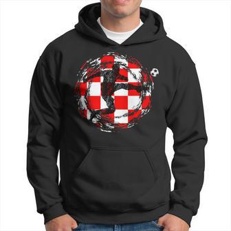 Hrvatska Kockasti Nogomet Football Croatia Fan Item Hoodie - Seseable