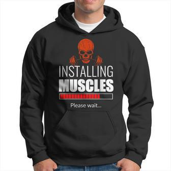 Humorous Gym Graphic Installing Muscles Hoodie - Monsterry CA