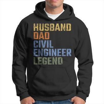Husband Dad Civil Engineer Legend Fathers Day Vintage Retro Hoodie - Thegiftio UK