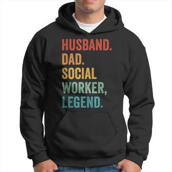 Husband Dad Social Worker Legend Fathers Day Retro Vintage Hoodie - Seseable