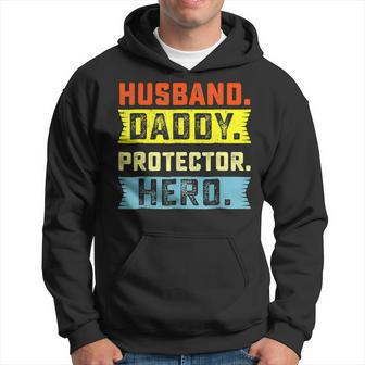 Husband Daddy Protector Hero Father's Day From Wife Son Hoodie - Seseable