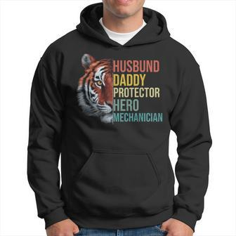 Husband Daddy Protector Hero Mechanician Father's Day Father Hoodie - Seseable