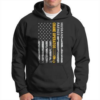 Husband Father Crane Operator Usa Flag Fathers Day Hoodie - Monsterry UK