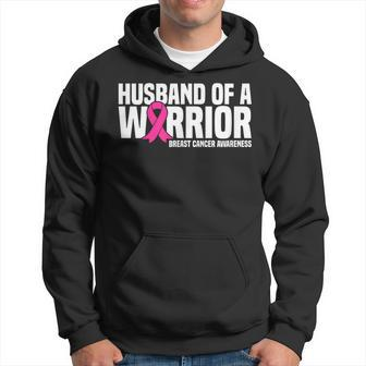 Husband Of A Warrior Pink Ribbon Breast Cancer Awareness Hoodie - Monsterry