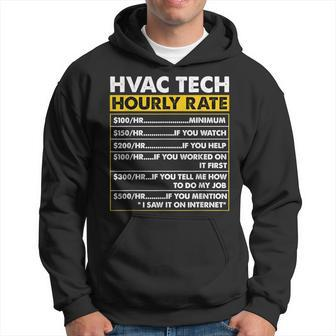 Hvac Tech Tools Vintage Hvac Technician Hourly Rate Hoodie - Seseable