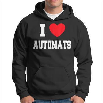 I Love Automats Schwarzes Hoodie, Herz-Motiv Design - Seseable