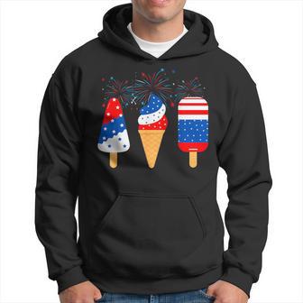 Ice Cream 4Th Of July Patriotic American Flag Hoodie - Thegiftio UK