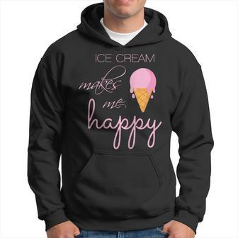 Ice Cream Makes Me Happy Cute Summer Love Treats Cone Hoodie - Monsterry AU