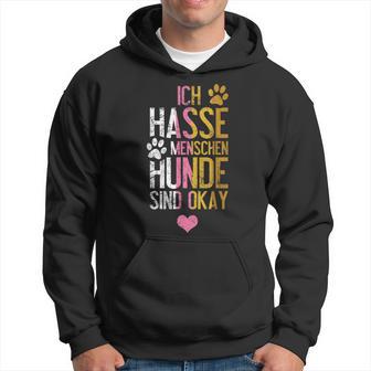 Ich Hasse Menschen Hunde Sind Ok Heart Vintage S Hoodie - Seseable