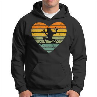 Ich Liebe Frösch Retro Heart Tree Frog Fan Toad Hoodie - Geschenkecke