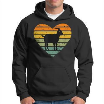 Ich Liebe Ziegen Retro Heart Goat Farm Kapuzenpullover - Seseable