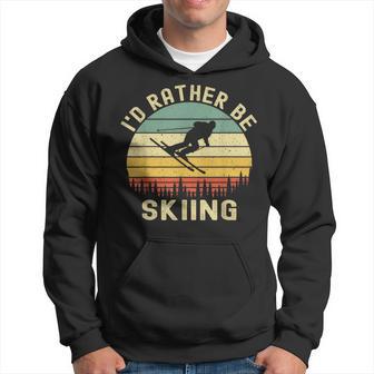 I'd Rather Be Skiing Retrointage Skifahrer Ski Herren Papa Jungen Kapuzenpullover - Geschenkecke