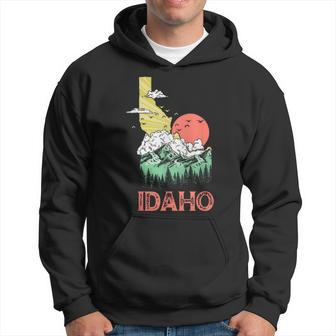 Idaho Outdoors Nature & Mountains Vintage State Pride Retro Hoodie - Monsterry AU