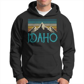 Idaho Vintage Mountains Nature Hiking Pride Souvenirs Hoodie - Monsterry