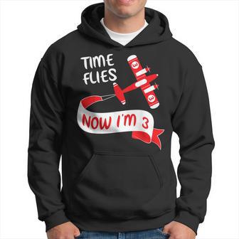 Now I'm 3Rd Birthday Time Flies Child 3 Year Old Cool B-Day Hoodie - Monsterry UK