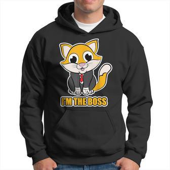 I'm The Boss Cat With Suit Cat Hoodie - Thegiftio UK