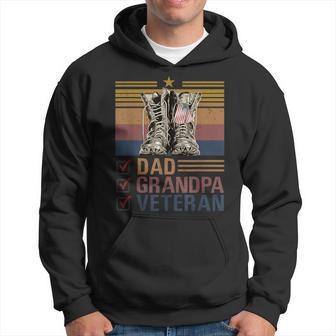 I'm A Dad Grandpa Veteran American Flag Dad Father's Day Hoodie - Thegiftio UK