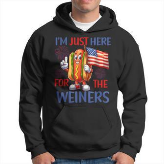 I'm Just Here For The Weiners 4Th Of July Patriotic Hoodie - Thegiftio UK