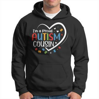 I'm A Proud Cousin Love Heart Autism Awareness Puzzle Hoodie | Mazezy CA