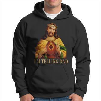 I'm Telling Dad Jesus Christian Papa Daddy Happy Fathers Day Hoodie - Seseable