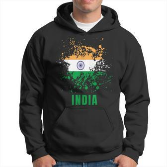 India Retro Vintage Watercolors Sport Indian Flag Souvenir Hoodie - Monsterry