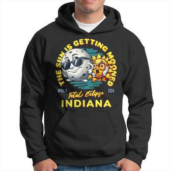 Indiana Solar Eclipse Apr 8 2024 Sun Is Getting Mooned Hoodie - Seseable