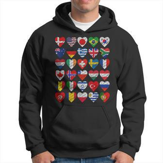 International Flags World Cute Hearts Countries Hoodie - Monsterry CA