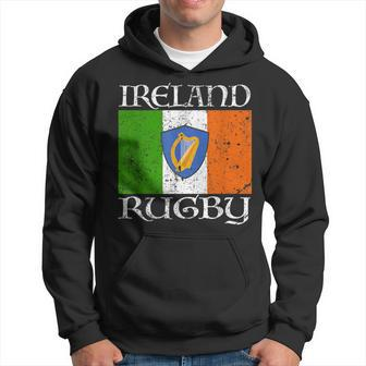 Ireland Rugby Vintage Irish Flag Rugby Fan Hoodie - Monsterry UK