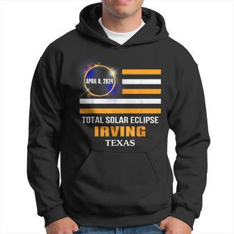 Irving Texas Solar Eclipse 2024 Us Flag Hoodie - Thegiftio UK