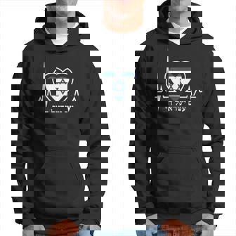 Am Israel Chai Israel Flag Heartbeat Love Hebrew Magen David Hoodie - Thegiftio UK