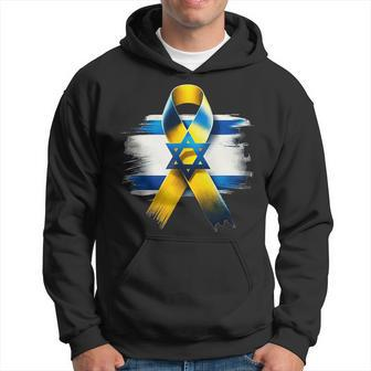 Israel Flag Yellow Ribbon Bring Them Home Now Israel Hoodie | Mazezy