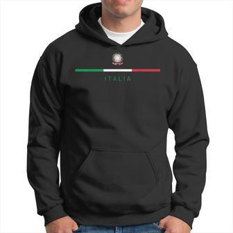 Italia National Flag Colors Italy Crest Logo Italian Roots Hoodie - Thegiftio UK