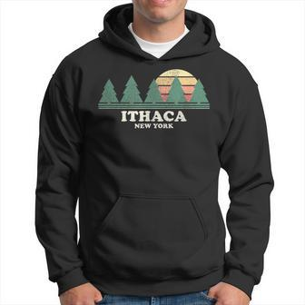 Ithaca Ny Vintage Throwback Retro 70S Hoodie - Monsterry CA