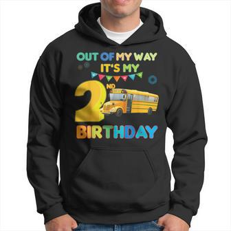Out Of My Way It's My 2Nd Birthday School Bus Theme Party Hoodie - Monsterry AU
