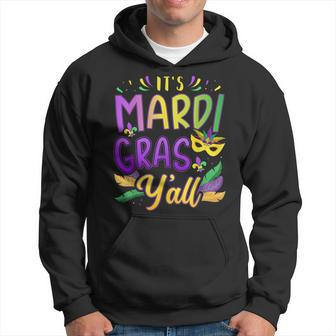 It's Mardi Gras Y'all With Mask And Fleur De Lis Hoodie - Monsterry UK