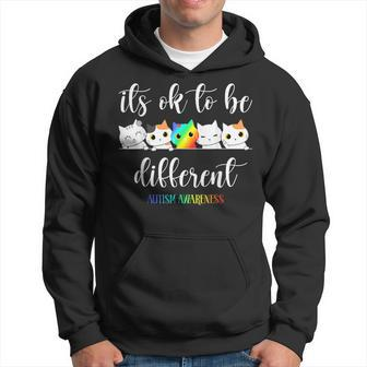It's Ok To Be Different Cat Autism Awareness Hoodie - Seseable